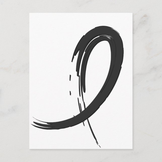 Cartão Postal Fita Preta A4 de Melanoma (Frente)