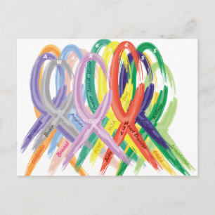 Cartão Postal Fitas multicolorido para conscientização