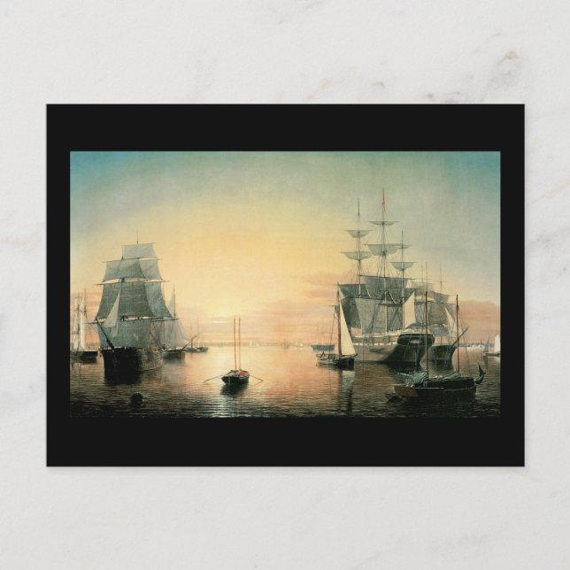 Cartão Postal Fitz Hugh Lane Boston Harbor (Frente)