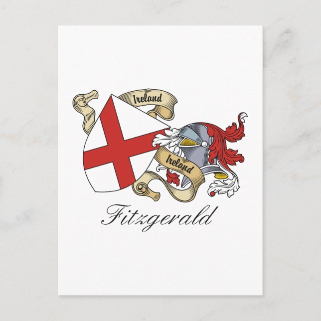 Cartão Postal Fitzgerald Family Crest (Frente)