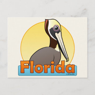 Cartão Postal FL Brown Pelican personalizável