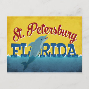 Cartão postal FL Dolphin Retro Vintage, rua Peters