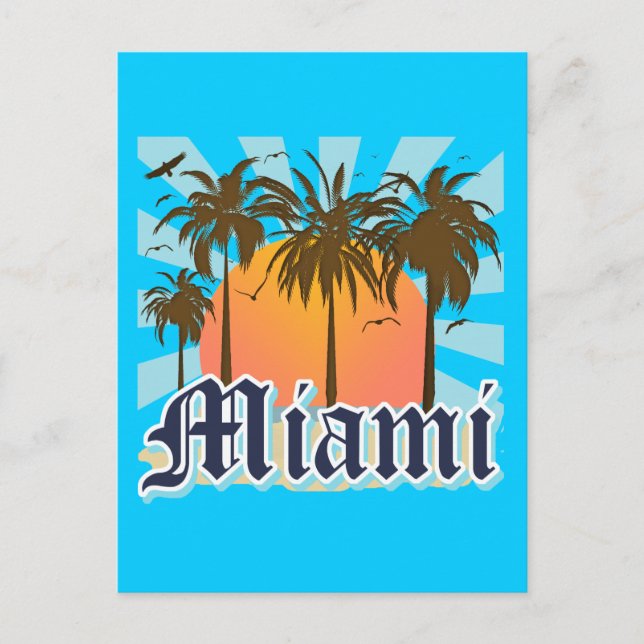 Cartão Postal FLA de Miami Beach Florida (Frente)