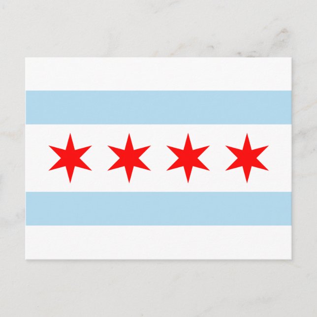 Cartão Postal Flag of Chicago, Illinois Postcard (Frente)