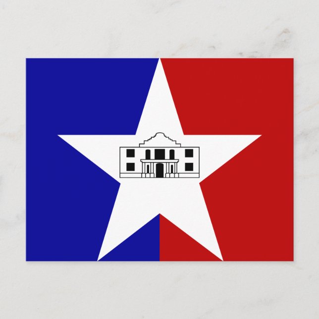 Cartão Postal Flag of San Antonio, Texas Postcard (Frente)