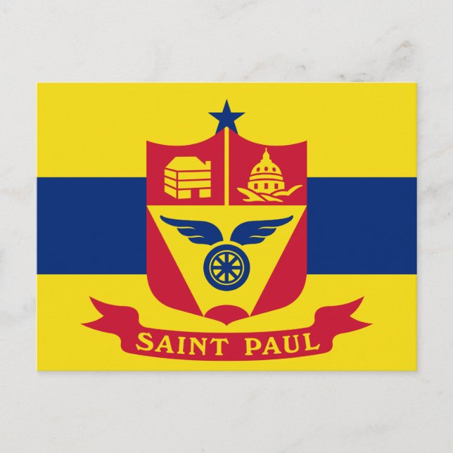 Cartão Postal Flag of St Paul, Minnesota Postcard (Frente)