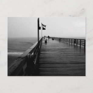 Cartão Postal Flagler Beach Pier Black and White Photoshop