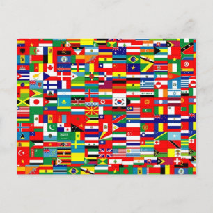 CARTÃO POSTAL FLAGS OF THE WORLD