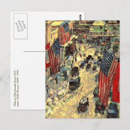 Cartão Postal "Flags on Fifty-Sétima Street", por Childe Hassam