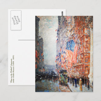 Cartão Postal "Flags on the Waldorf", por Childe Hassam