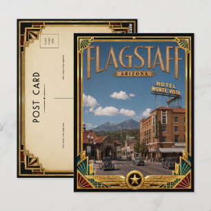 Cartão Postal Flagstaff Arizona Arte Deco Vintage Idade Dourada