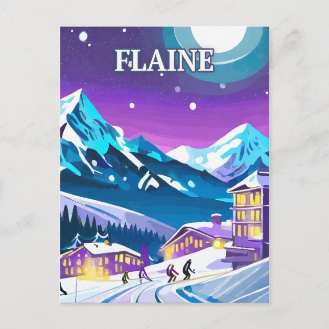 Cartão Postal Flaine : Art Moderne dans les Alpes enneigées (Frente)