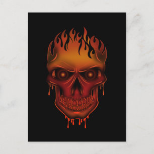 Cartão Postal Flame Skull