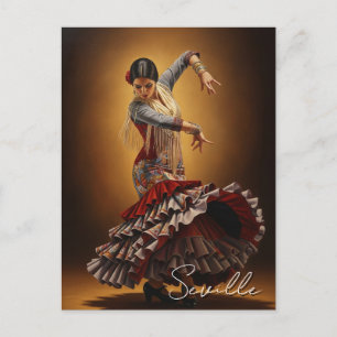 Cartão Postal Flamenco Dancer Seville Espanha