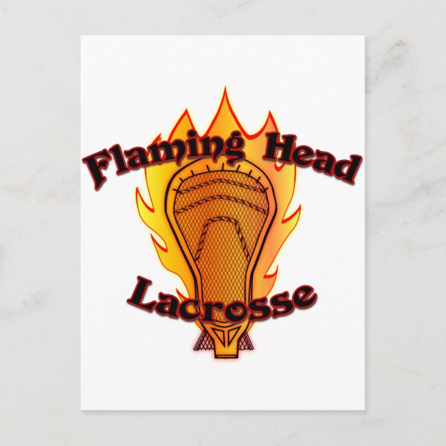 Cartão Postal Flaming Head Lacrosse (Frente)