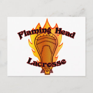 Cartão Postal Flaming Head Lacrosse