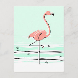 Cartão postal Flamingo Aqua