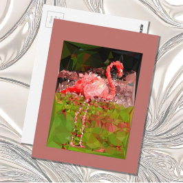 Cartão Postal Flamingo brilhante estilo Geo