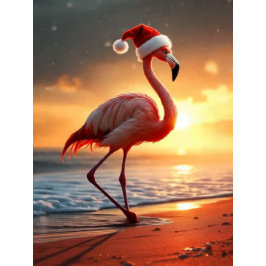 Cartão Postal Flamingo Christmas