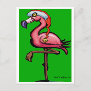 Cartão Postal Flamingo Chritmas