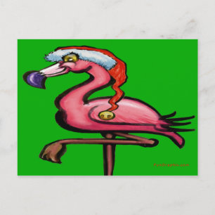 Cartão Postal Flamingo Chritmas