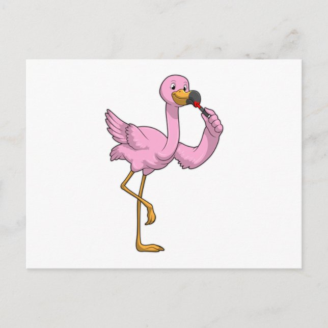 Cartão Postal Flamingo com Lábios Vermelhos (Frente)