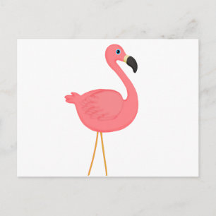 Cartão Postal Flamingo Cor-de-Rosa