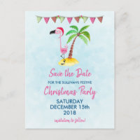 Flamingo cor-de-rosa no Red Santa Hat Xmas Salve a