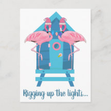Flamingo Engraçado Luzes de Natal Cabana de Praia