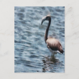 Cartão Postal Flamingo Frazões Watercolor