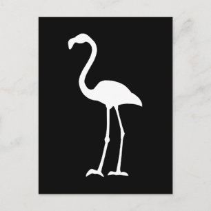 Cartão Postal Flamingo Negro e Branco