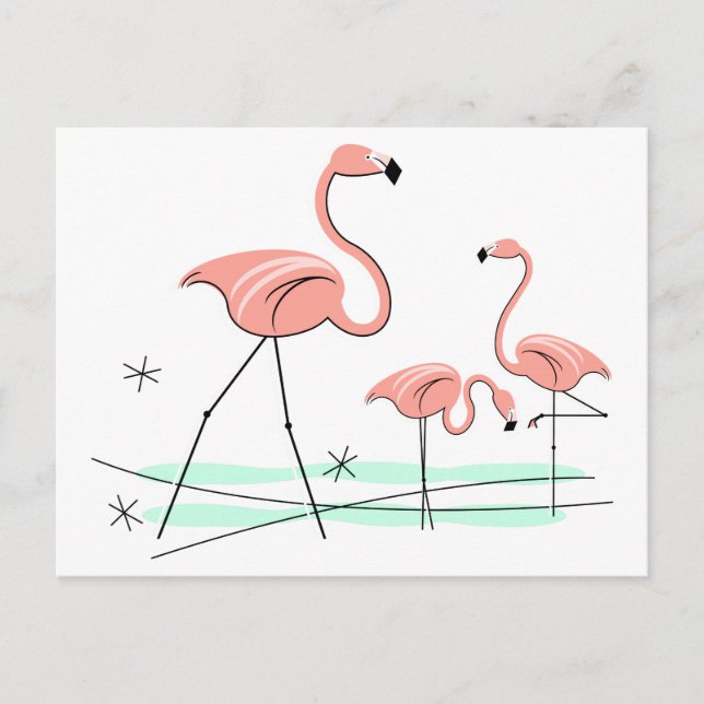 Cartão postal Flamingo Ocean Trio 2 (Frente)