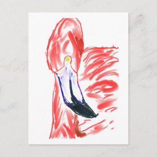 Cartão Postal Flamingo Oil Painting Flamingoe rosa