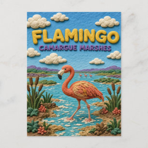 Cartão Postal Flamingo Pântanos Camargue Modern KlayKoo