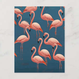 Cartão Postal Flamingo Pattern