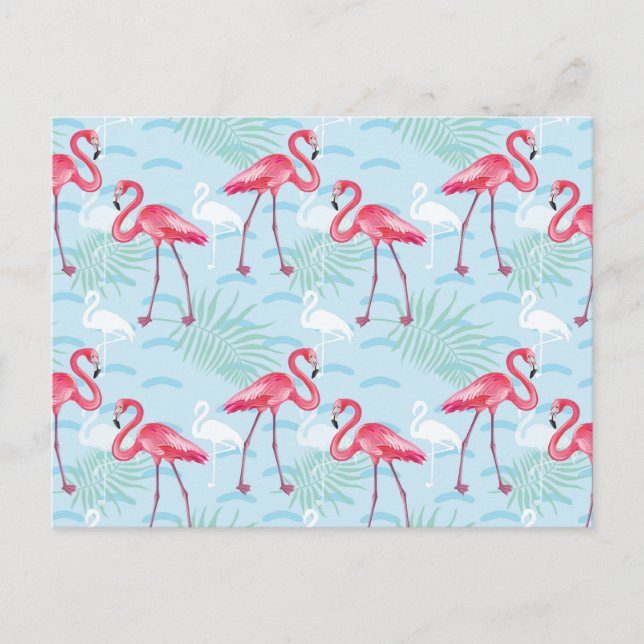 Cartão Postal Flamingo Pattern 2 (Frente)
