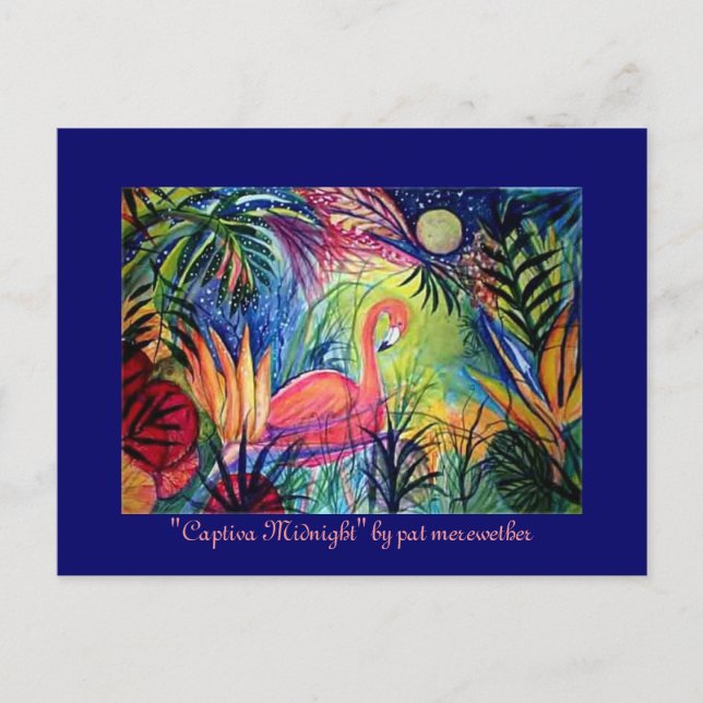 Cartão Postal Flamingo Rosa (Frente)