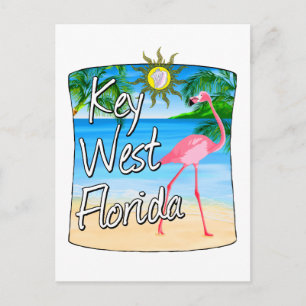Cartão Postal Flamingo Rosa de Key West Florida Keys