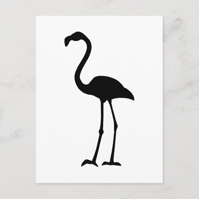 Cartão Postal Flamingo Silhoutte (Frente)