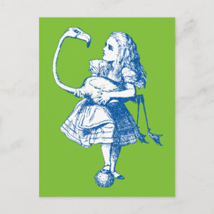 Cartão Postal Flamingo Vintage Alice no País das Maravilhas