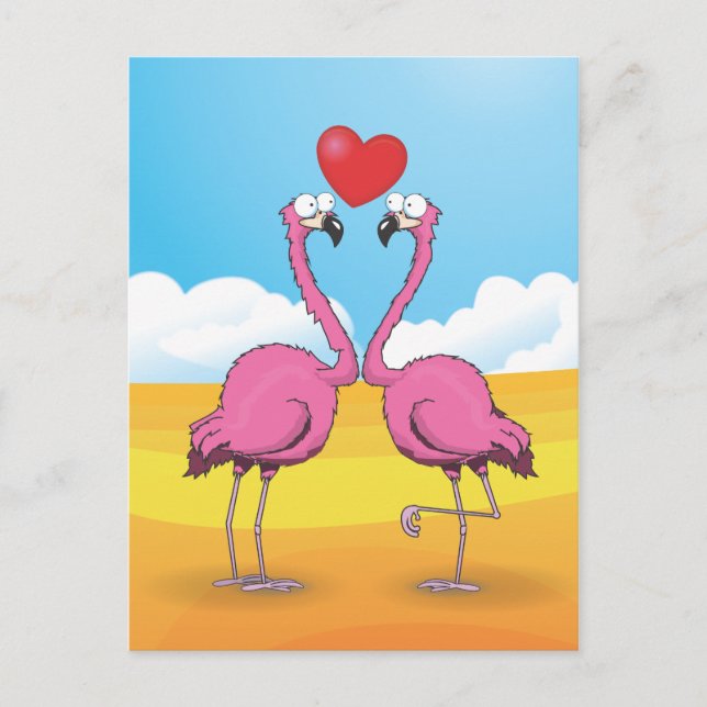 Cartão Postal flamingos (Frente)