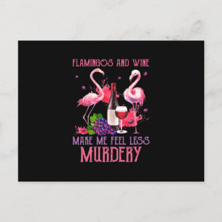Cartão Postal Flamingos And Wine