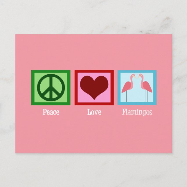 Cartão Postal Flamingos Rosa (Frente)