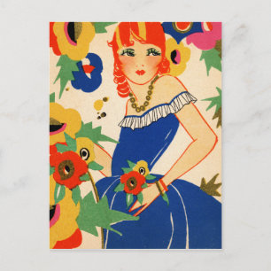 Cartão Postal Flapper de 1920