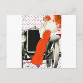 Cartão Postal flapper de bolinhas