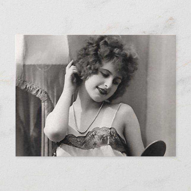 Cartão Postal Flapper Na Lingerie (Frente)