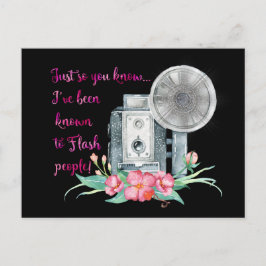 Cartão Postal Flash da câmera do fotógrafo