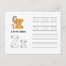 Cartão Postal FlashCards para escrita manual para jardim de infâ