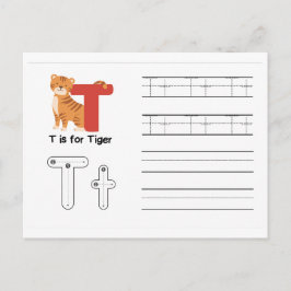 Cartão Postal FlashCards para escrita manual para jardim de infâ