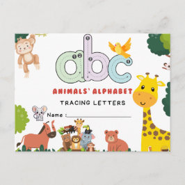 Cartão Postal FlashCards para escrita manual para jardim de infâ